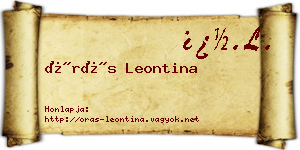 Órás Leontina névjegykártya